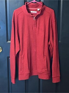 Tommy Bahama Men's Brick Red Half-Zip Sweater